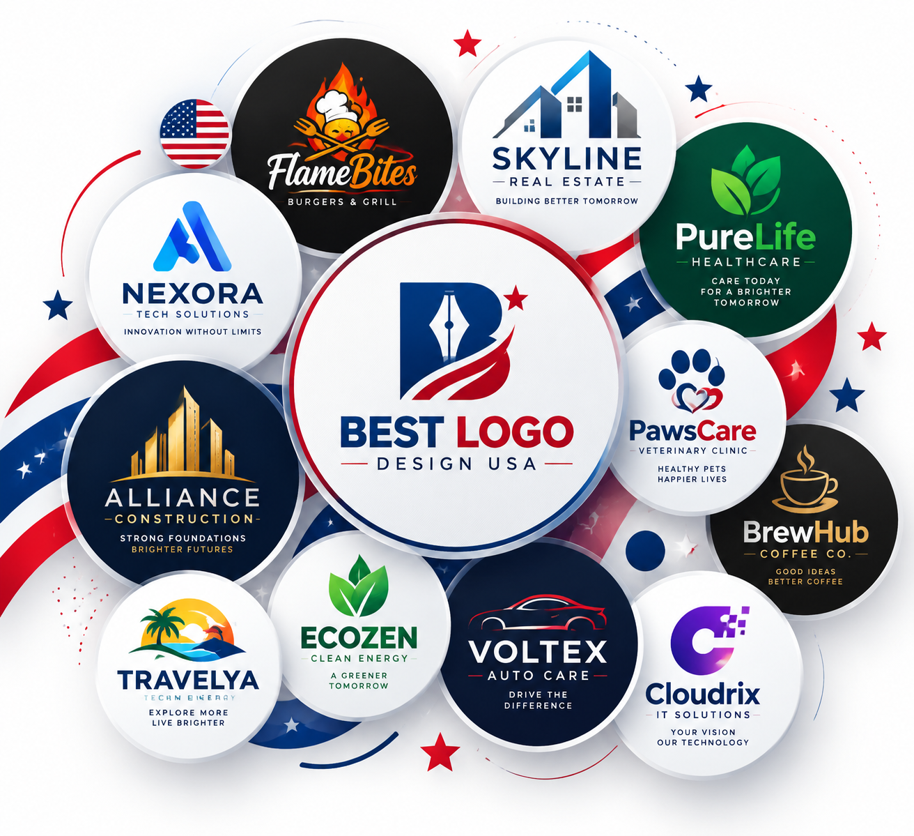 BestLogoDesignUSA design team creating custom brand logos